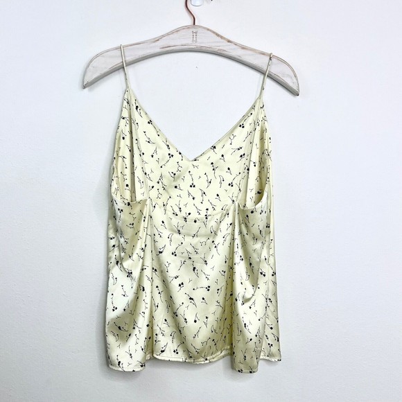 Something Navy Slip Floral Tank Top Large Yellow Floral Spaghetti Strap Cami - Picture 4 of 7